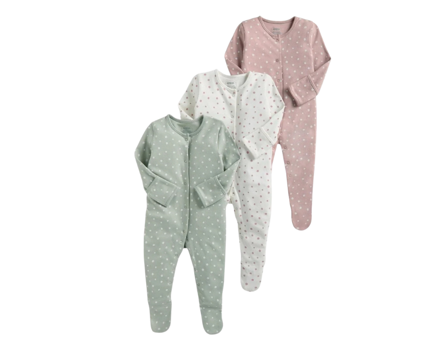 64 Baby Spotty Sleepsuit Set - Image 1