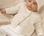 Baby Knitted Cardigan in White - Image 