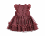 Baby Frill Shoulder Tulle Dress in Pink - Image 