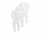 Baby Organic Sleepsuits 3-Pack in White - Image 