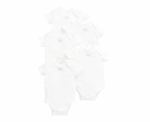 Baby Organic Shortsleeved Bodysuits 5-Pack White - Image 