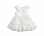 Baby Mesh Flower Girl Dress with Cape Collar - Image 
