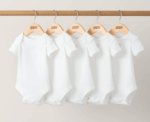 Baby Organic Shortsleeved Bodysuits 5-Pack White - Image 