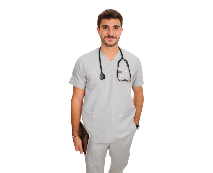8 Light Grey Men's Scrubs - Image 1