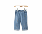 Baby Girls Lavender Embroidered Jeans - Image 