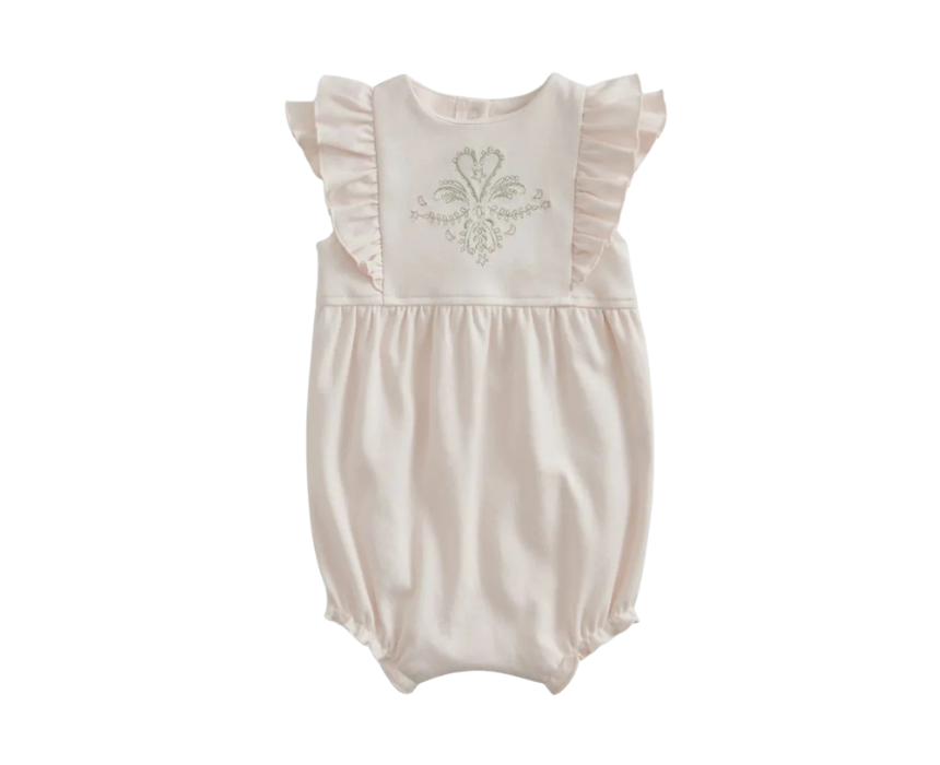 97 Baby Girls Eid Shortie Romper Pink - Image 1