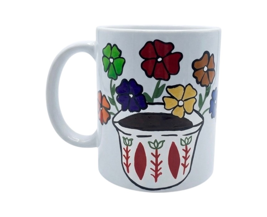 AMIR1 (1) Lebanese Nostalgic Flowery Mug - Image 1