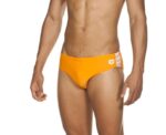 Men Training Swimwear Team Fit Brief In Tangerine - Image 