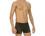 Men Training Swimwear Short Wheelie Black Red White - Image 