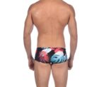 Men Training Swimwear Tropical Leaves Low Waist Short - Image 