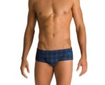 Men Training Swimwear Checks Brief Navy - Image 