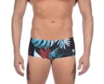 Men Training Swimwear Tropical Leaves Low Waist Short - Image 