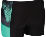 Arena Men Training Swimwear Short Brisa Black Bali Green - Image 