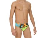 Arena Men Training Swimwear Brief Routes Black Green - Image 