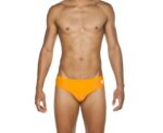 Men Training Swimwear Team Fit Brief In Tangerine - Image 