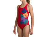 Girls One Piece Swimsuit Arena In Red - Image 