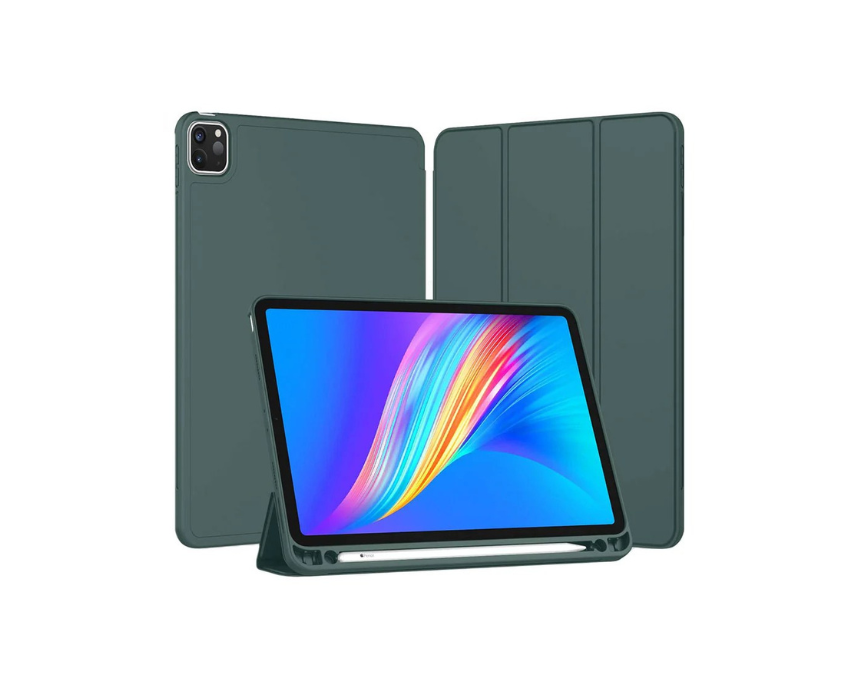 Untitled design (2) Mocome iPad Pro 13 2024 Leather Case with Pen Slot in Green - Image 1