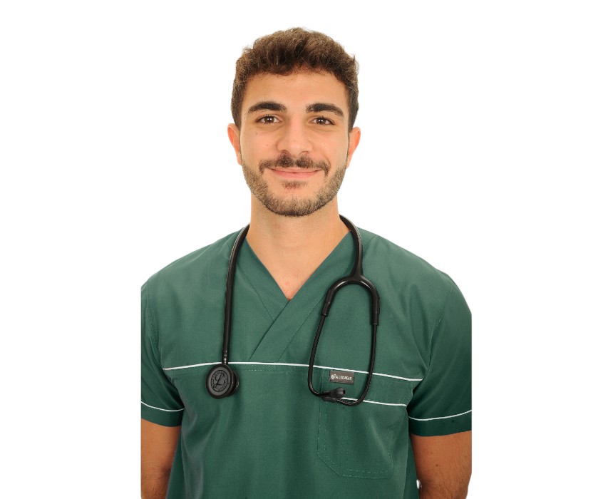 Untitled design (2) copy Dark Green Men's Scrubs - Image 1