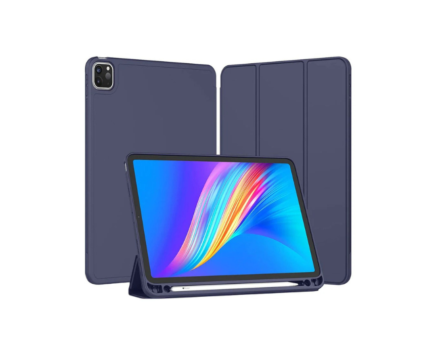 Untitled design (4) Mocome iPad Pro 13 2024 Leather Case with Pen Slot in Deep Purple - Image 1