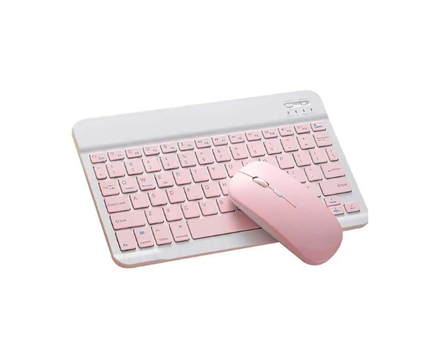 Untitled design (6) Wireless Keyboard and Mouse Kit EN AR in Pink - Image 1