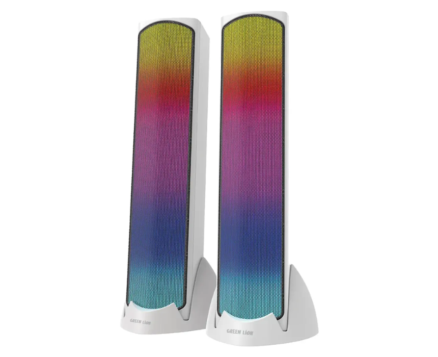 Untitled design (7) Green Lion Soundray Gaming Speakers in White - Image 1