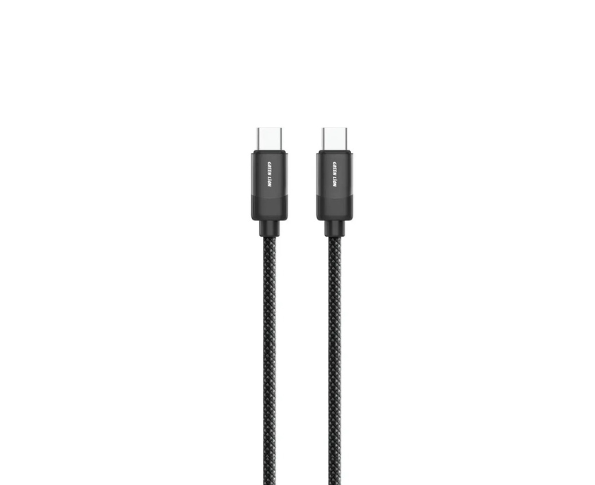 Untitled design (8) Green Lion USB-C to USB-C Braided Cable 1M 60W in Black - Image 1