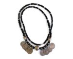 Black & Silver Artisan Necklace and Bracelet Set - Image 