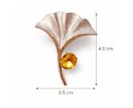Golden Leaf Crystal Brooch - Image 