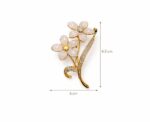Ivory Twin Blossom Crystal Brooch - Image 