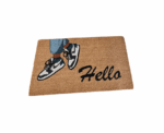 “Hello” Blue shoes Doormat - Image 