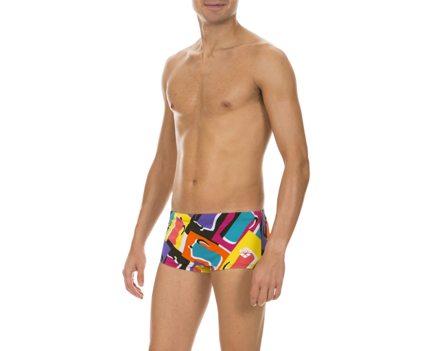 1 Arena Men Training Swimwear Espresso Low Waist Short Black Multi - Image 1