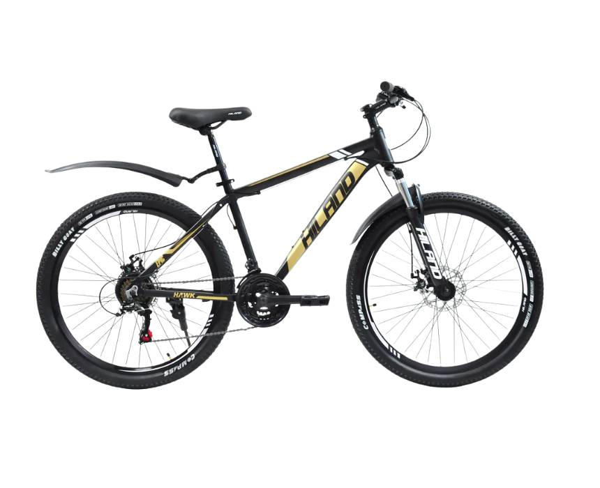 1 Hiland Crossride Hawk Mountain Bike Size 26 Black Gold - Image 1