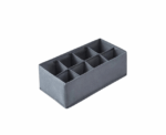Fabric Storage Box Compartment Organizer Grey Black - Image 