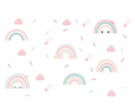 Kids Smiley Rainbows Wall Decal Pastel - Image 