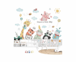 Kids Animal Wall Decal Pastel Quote - Image 