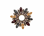 Women Crystal Wreath Brooch - Image 
