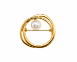 Women Abstract Pearl Brooch - Image 
