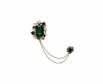 Women Emerald Chatelaine Brooch - Image 