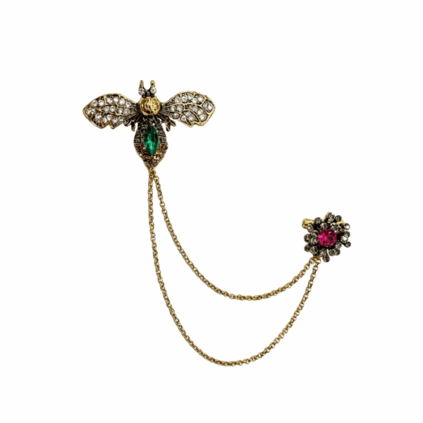 Women Bee Chatelaine Brooch
