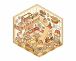 Hamburger Restaurant DIY PET Sticker Set Small - Image 