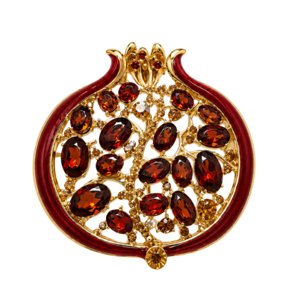 Ruby Pomegranate Brooch
