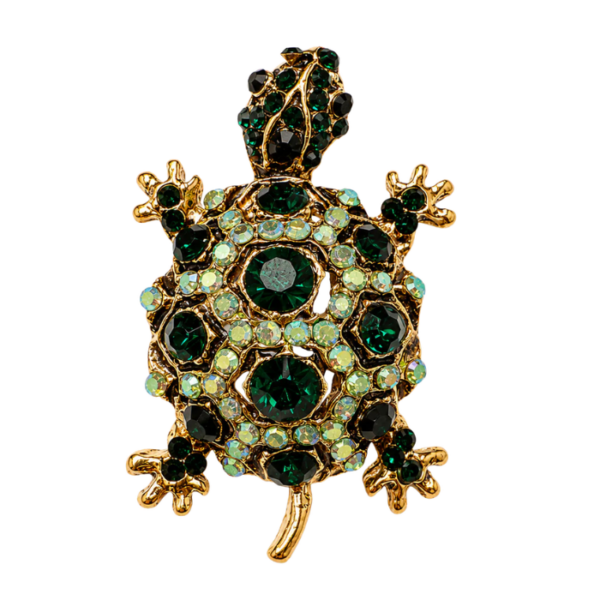 Emerald Turtle Brooch