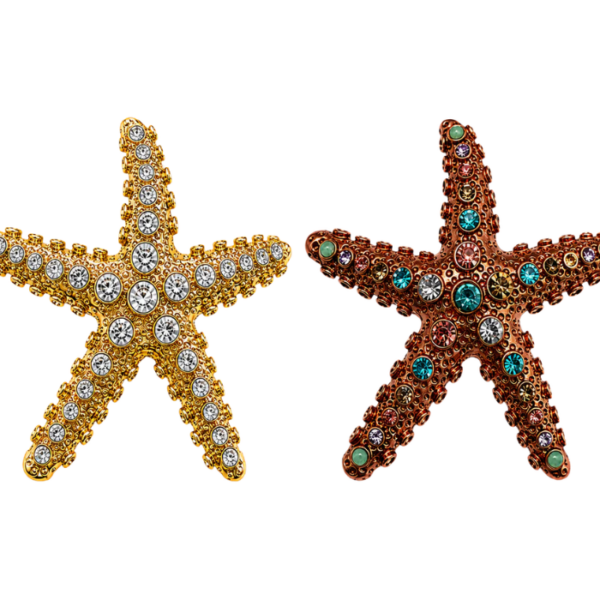 Crystal Starfish Brooch