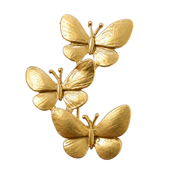 Golden Butterfly Trio Brooch