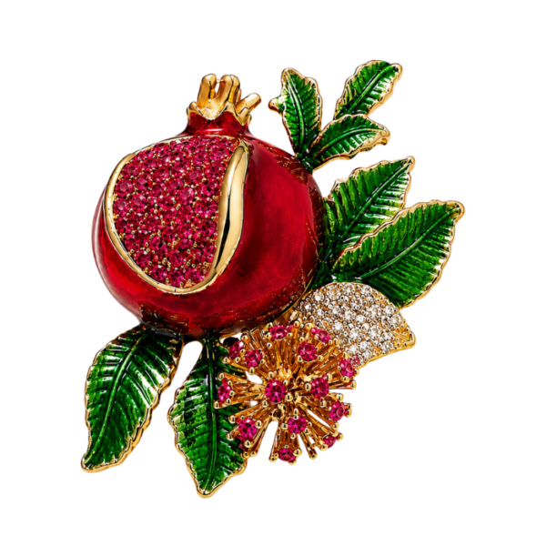Crimson Pomegranate Brooch