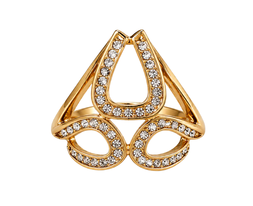 1 Crystal Bow Scarf Ring - Image 1