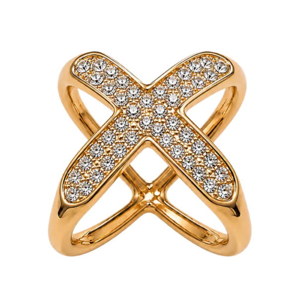 Crystal X Scarf Ring