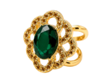 Emerald Bloom Scarf Ring - Image 