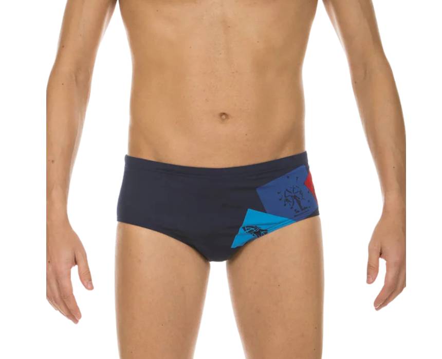 1 Arena Men Training Swimwear Vacanze Romane Brief Navy Multi - Image 1