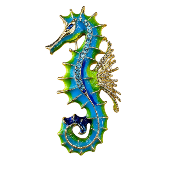 Ocean Seahorse Brooch